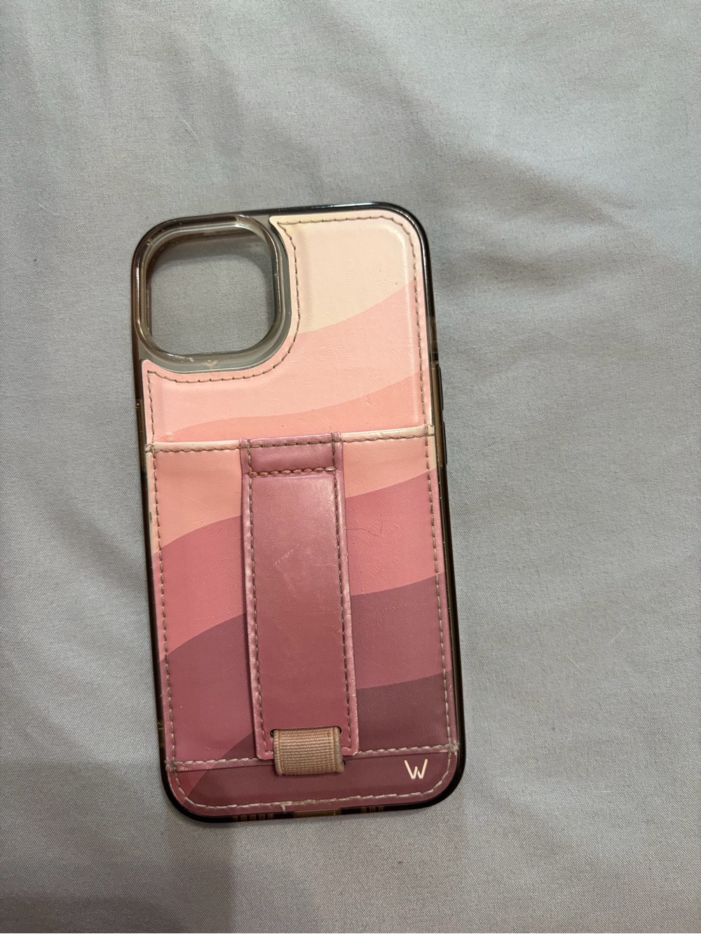 Pink Gradient Phone Case with Strap Stand